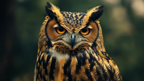 Majestic owl portrait in natural setting with vivid details.