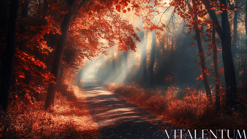 Crimson Cathedral: Autumn's Luminous Passage.