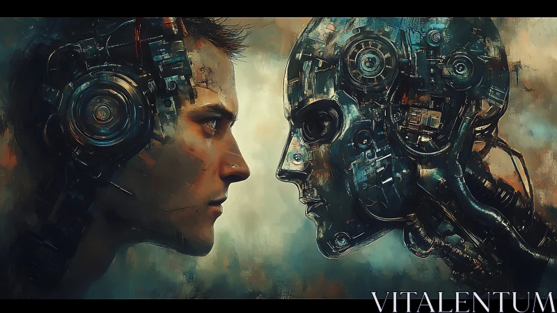 Human and machine share an intense, futuristic faceoff.