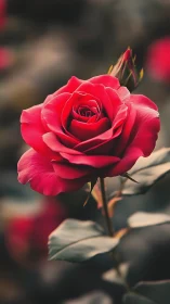 Radiant Red Rose Blooms in Sunlit Garden