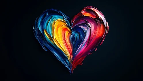 Triadic Color Heart Brush Stroke: Spectral Composition with Dynamic Luminosity