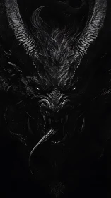 Nocturnal demonic entity emerging from high-contrast abyssal void.