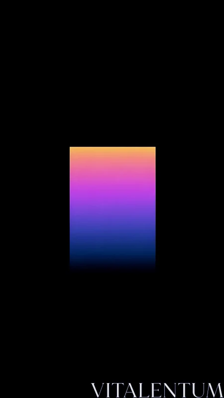Vertical neon gradient block on deep black minimalist field.