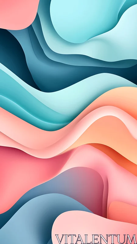 Gentle pastel waves flowing in soothing layered color fields.