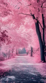 Dreamlit cherry grove road wrapped in cotton candy hush.