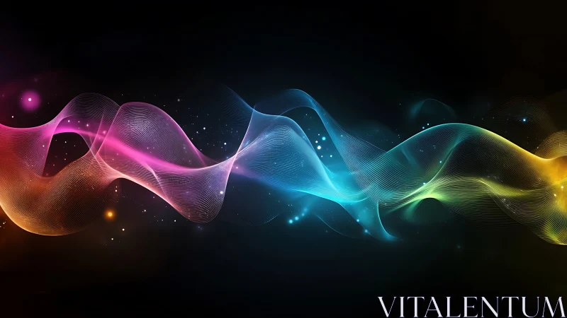 Spectrum gradient waveforms form luminous flowing data ribbons