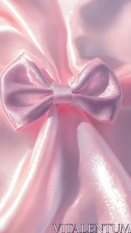 Macro study of pale pink satin bow under soft daylight