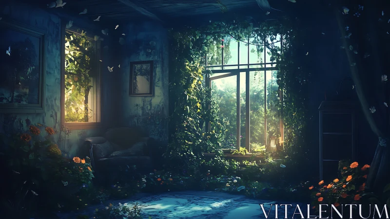 Sunlit secret room where wild garden and memories meet.