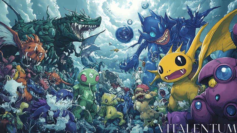 Colorful creature showdown in a wildly playful fantasy world.