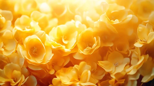 Golden Roses Bloom in Radiant Sunshine.