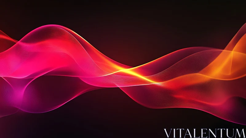 Neon ember waves gliding across a black velvet horizon.