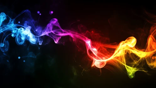 Neon smoke waves stream across a dark cosmic backdrop.