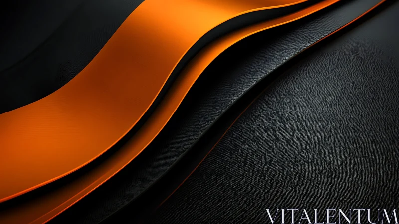 Orange and black curved layered abstract background design.