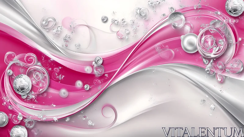 Candywave chrome swirls in frosted pink and silver storm.