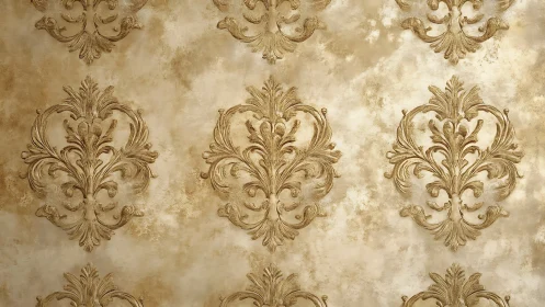 Baroque flourishes drift across antique gold daydreams.