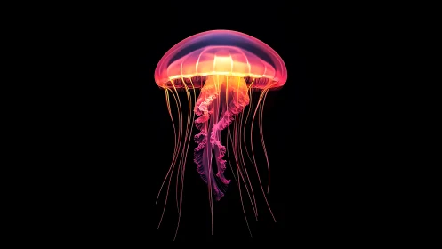 Neon tide jellyfish drifting like liquid galactic lanterns.