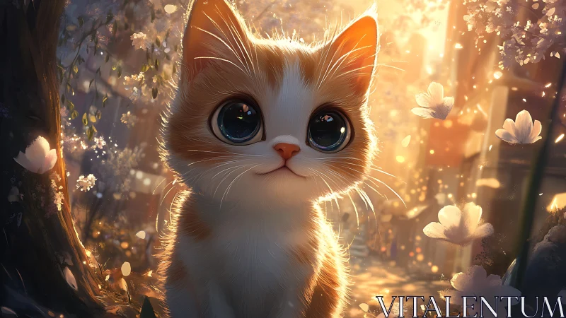 Luminous Whisker Dream: A Radiant Feline's Golden Hour.