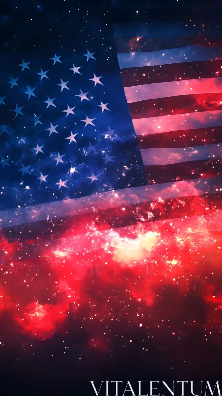 Cosmic stripes and starry fields drift through nebula light