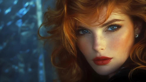 Digital portrait renders freckled redhead with cinematic focus
