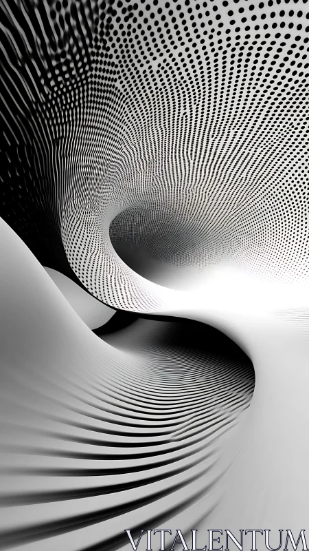 Parametric vortex surface with dot-matrix topological modulation.