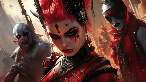 Ritualized cyber-goth warband in infernal chromatic turbulence.