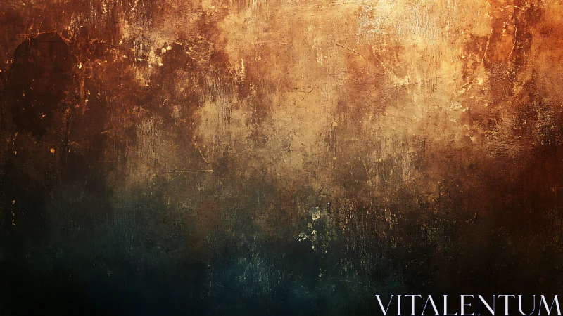 Textured abstract wall glows with warm bronze gradients.