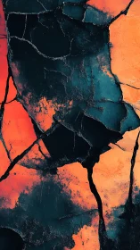 Molten crack textures sculpt glowing teal and ember fields.