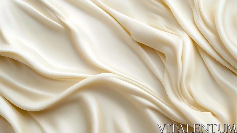 Elegant cream silk fabric with soft folds, abstract luxury texture.