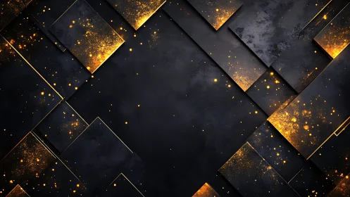 Layered graphite planes with luminescent gold particle fields.