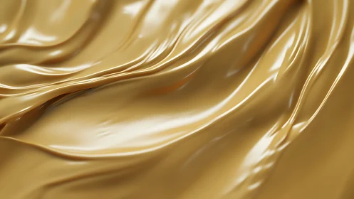 Smooth caramel-toned fluid folds in close abstract view.