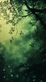 Glowing Branches in Emerald Twilight.