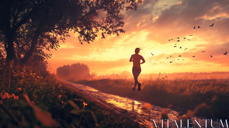 Golden sunrise run welcomes a peaceful, hopeful new day