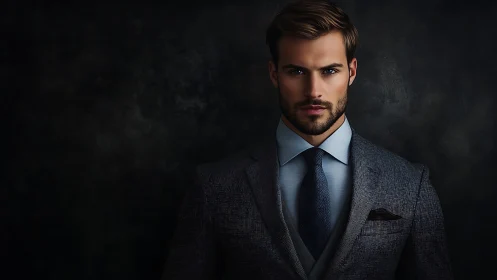 Midnight-tailored confidence sharpens a modern power silhouette