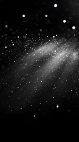 High contrast particle field with directional volumetric light streaks