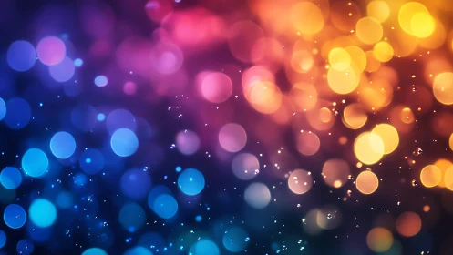 Vibrant Bokeh Lights in Abstract Gradient, Colorful Digital Art.
