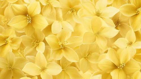 Golden Dogwood Blossoms in Dense Floral Array.