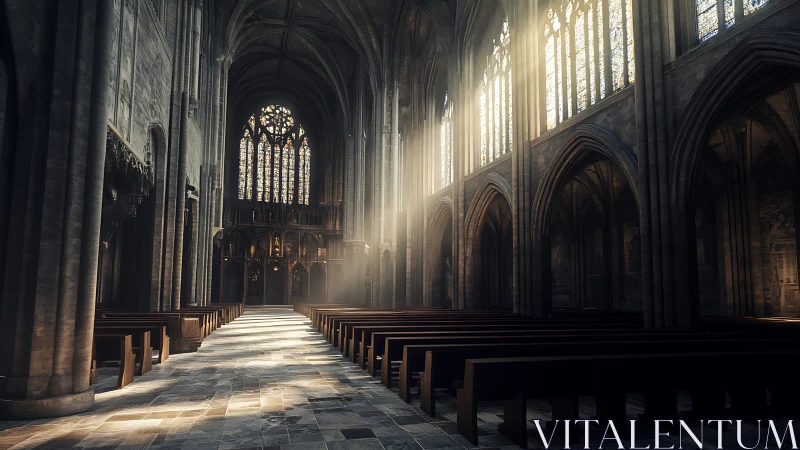 Sunlit cathedral aisle welcomes quiet steps and soft wonder
