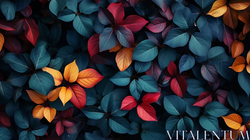 Colorful woodland leaves drift gently in a calming twilight