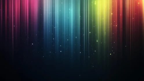 Vibrant vertical light beams in a colorful digital abstract style.