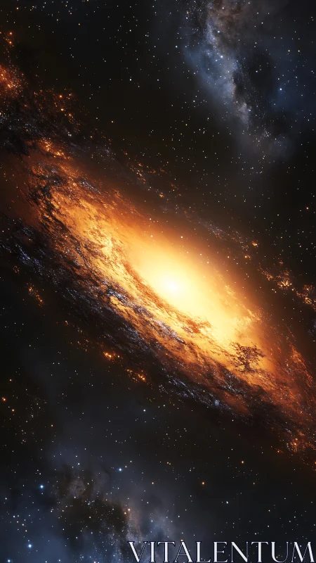 Starforge spiral ignites a blazing galactic heart in void.