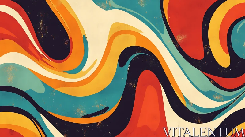 Retro rivers of color curl across a sunburned canvas dream