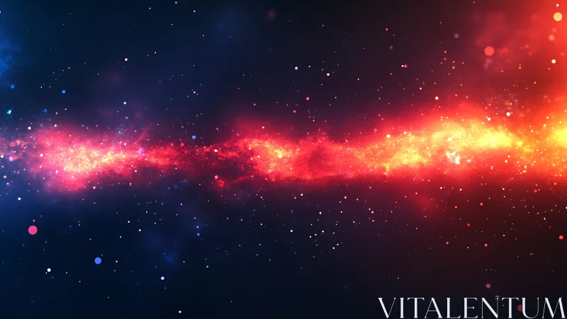 Stellar nebula band in deep space with vibrant bokeh field.