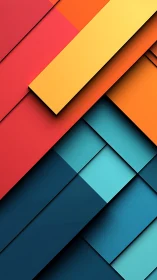 Layered geometric color blocks in diagonal abstract design.