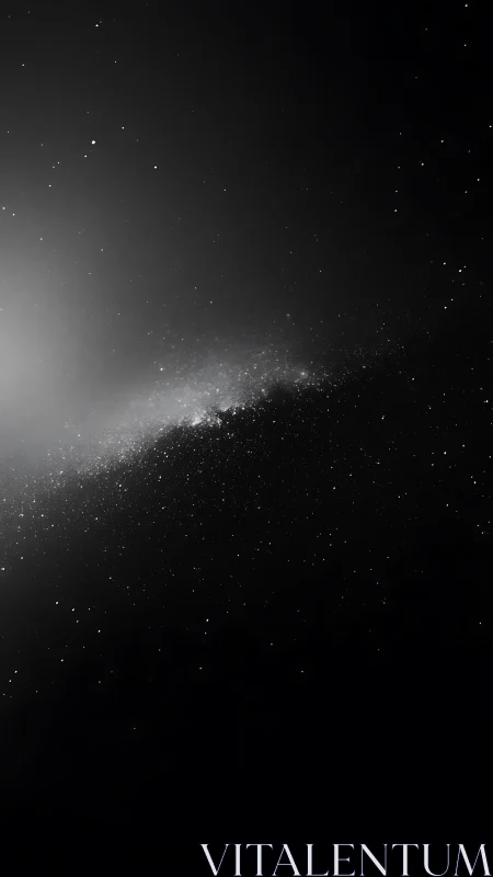 Whispering starstream crossing a velvet black cosmos.