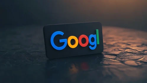 Google Logo on Black Smartphone Display.