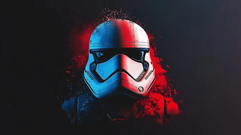 Helmet illustration shows split red and blue digital rendering