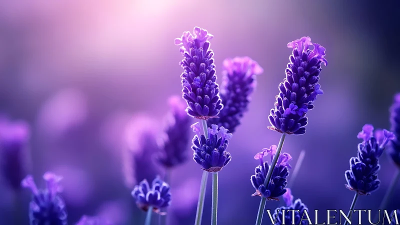 Purple Lavender Blooms Dance in Dreamy Garden Light