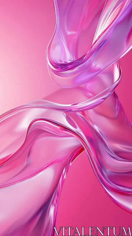 Flowing pink glass waves in a soft luminous embrace.