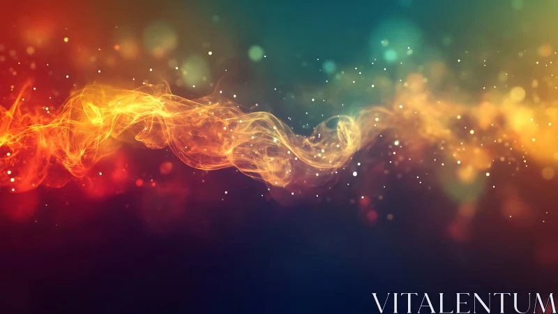 Fiery Turbulent Energy Wave with Chromatic Transitions and Particle Dispersion