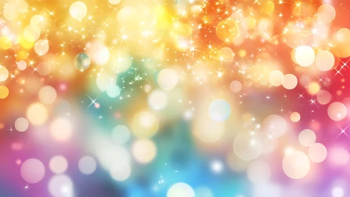 Colorful Bokeh and Sparkles Abstract Background in Soft Focus.